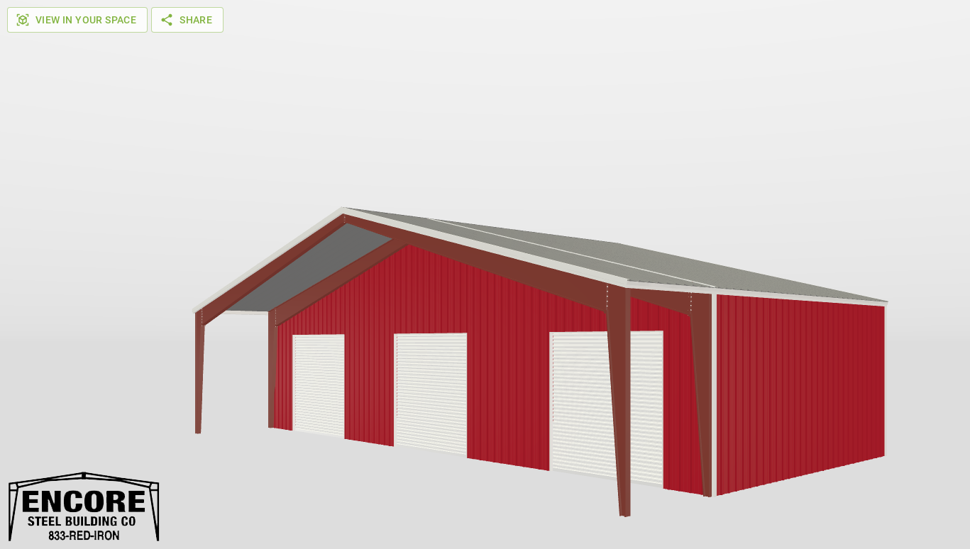 Perspective View Gable 68'X30'X14-tall