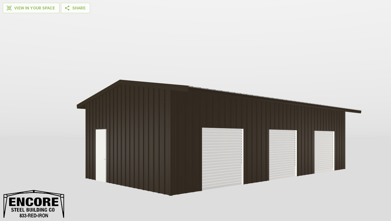 Perspective View Gable 20'X40'X10-tall