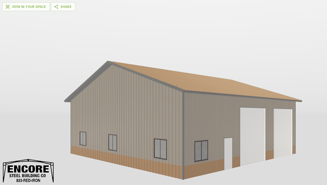 Perspective View Gable 50'X50'X16-tall