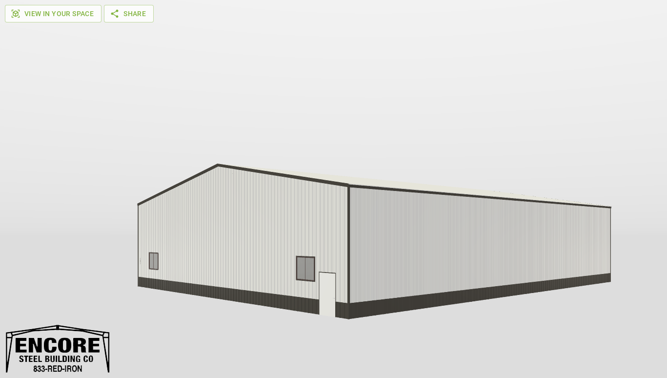 Perspective View Gable 80'X100'X20-tall