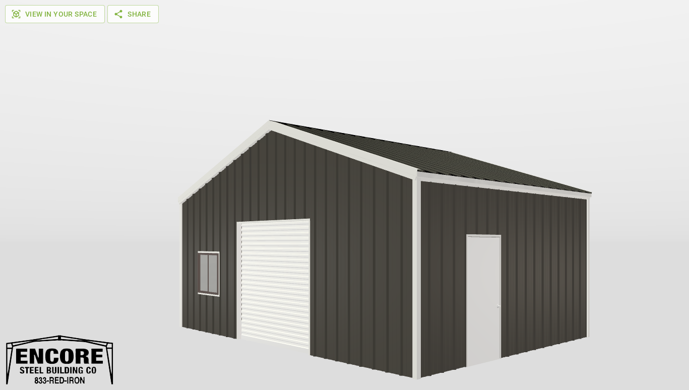 Perspective View Gable 25'X18'X9-tall