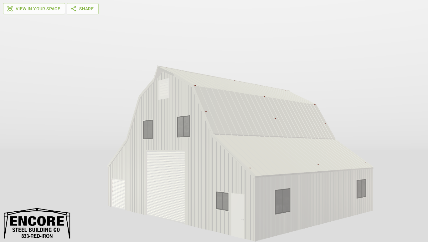 Perspective View Gambrel 30'X40'X16-tall