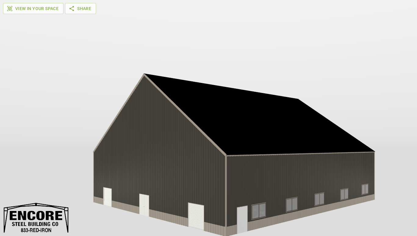 Perspective View Gable 80'X90'X20-tall