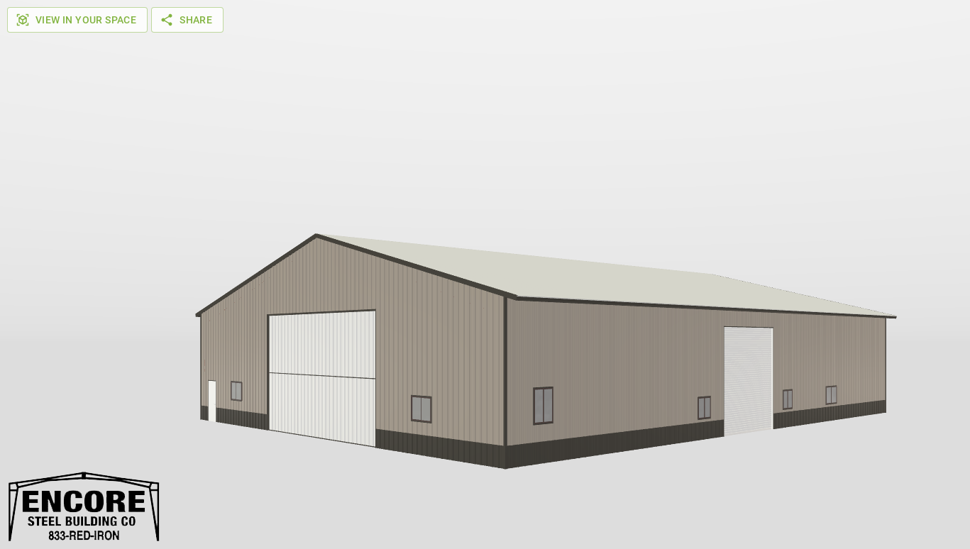Perspective View Gable 80'X100'X18-tall