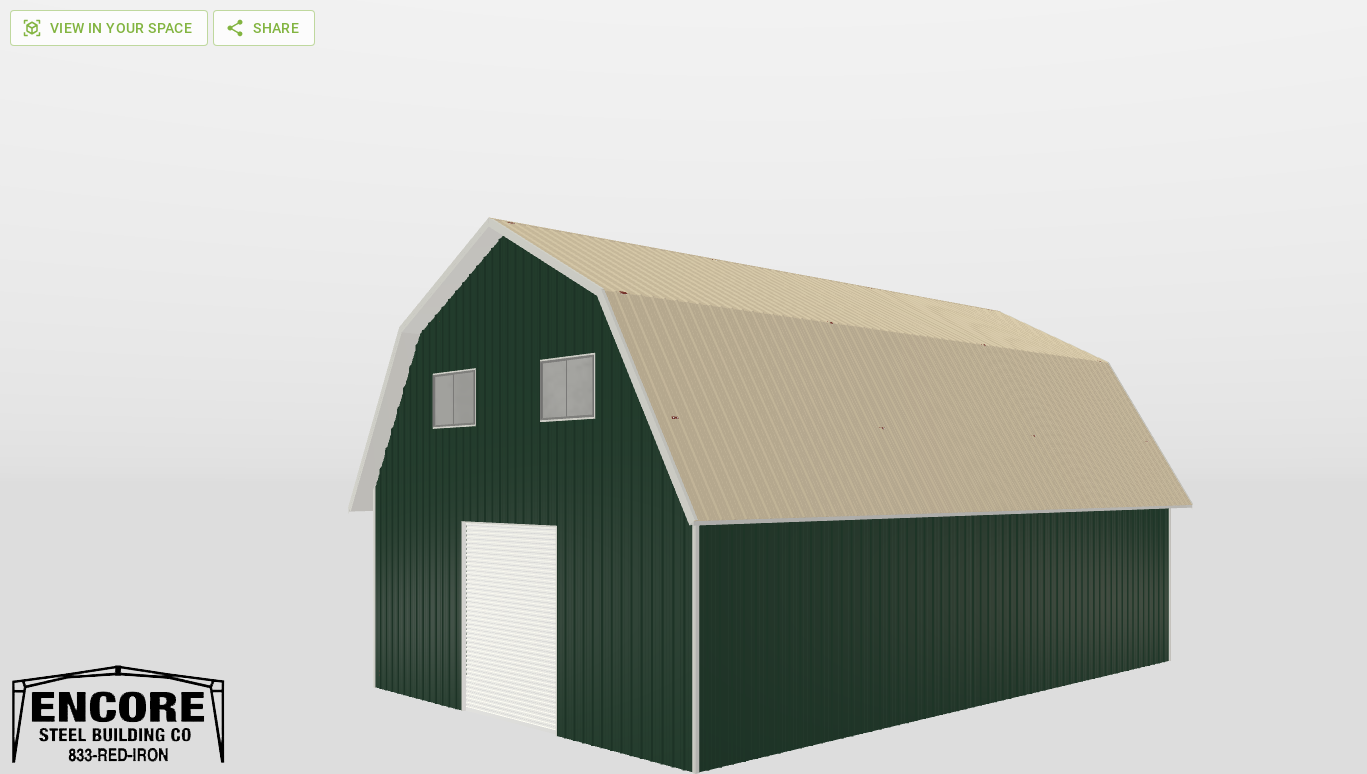 Perspective View Gambrel 40'X60'X16-tall