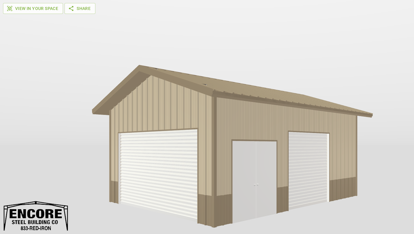 Perspective View Gable 18'X25'X10-tall