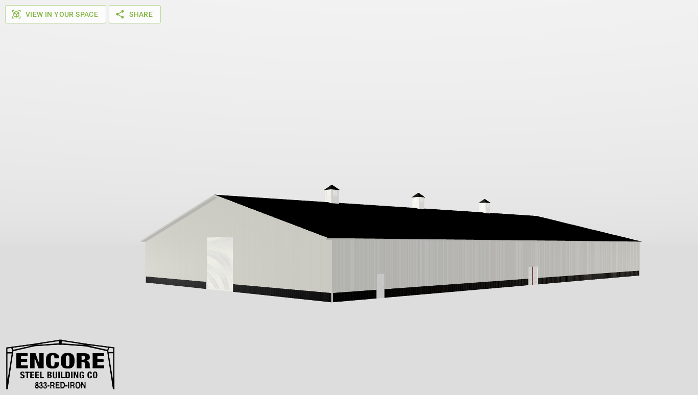 Perspective View Gable 120'X200'X16-tall