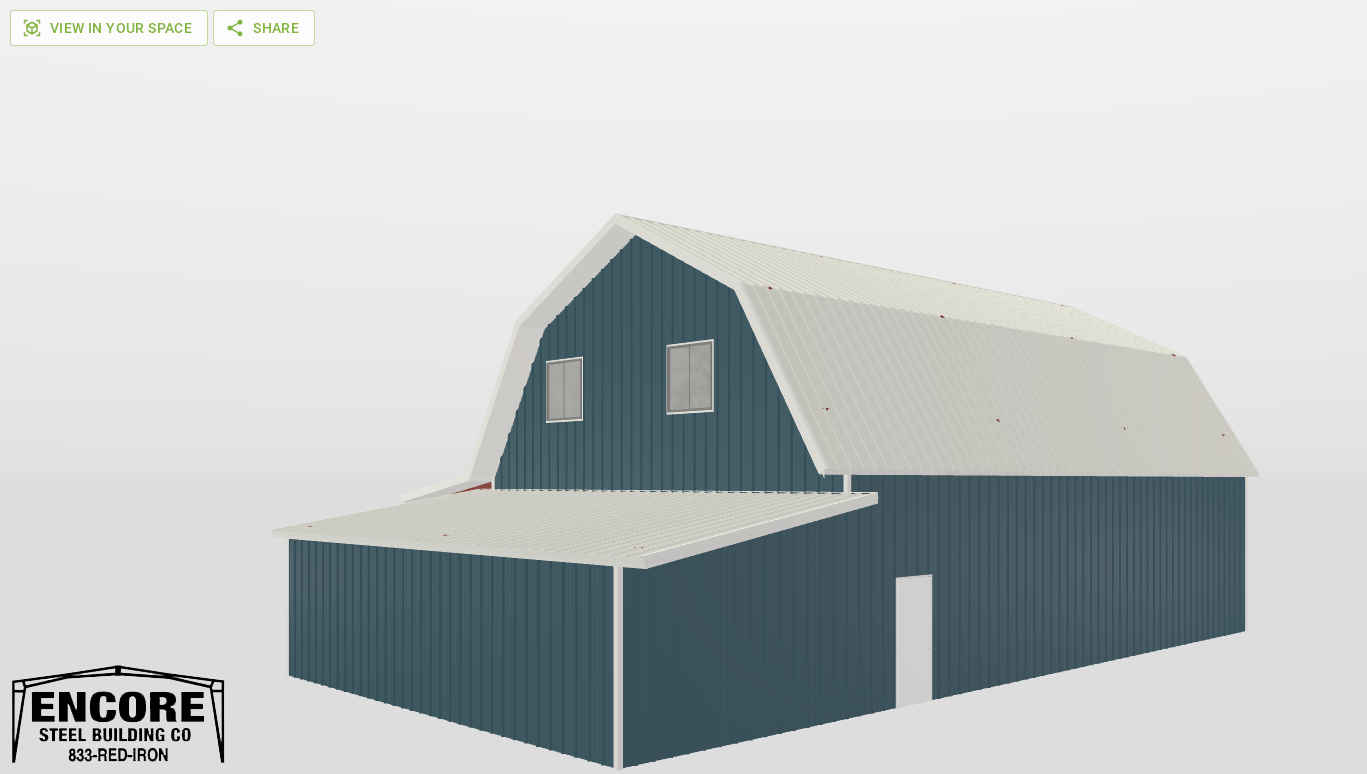 Perspective View Gambrel 34'X50'X12-tall