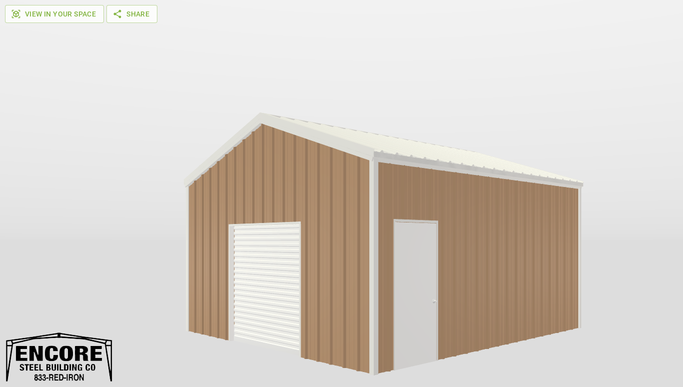 Perspective View Gable 18'X20'X9-tall