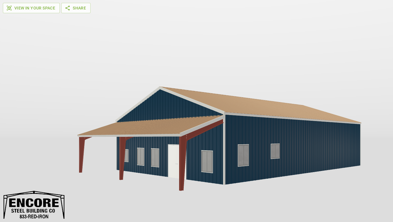 Perspective View Gable 40'X60'X12-tall