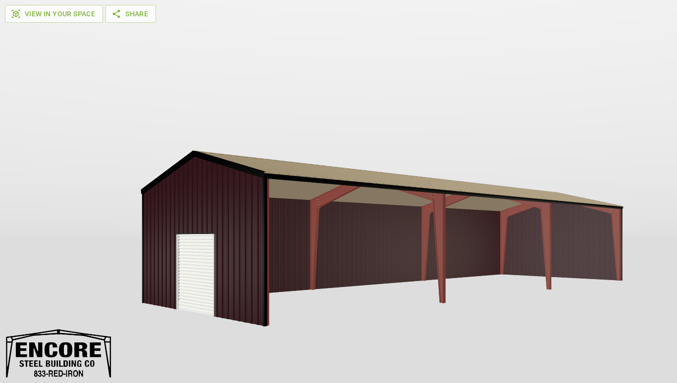 Perspective View Gable 25'X75'X12-tall