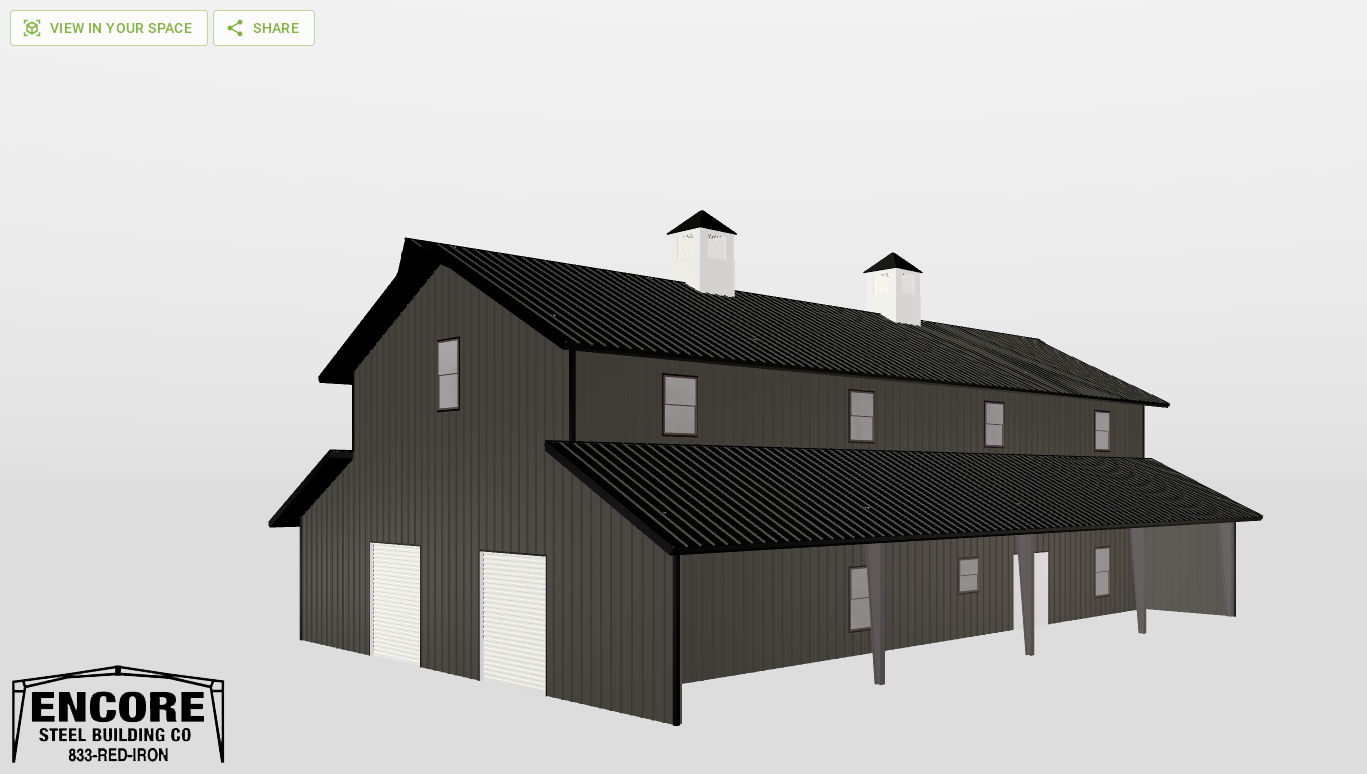 Perspective View Gable 30'X75'X22-tall