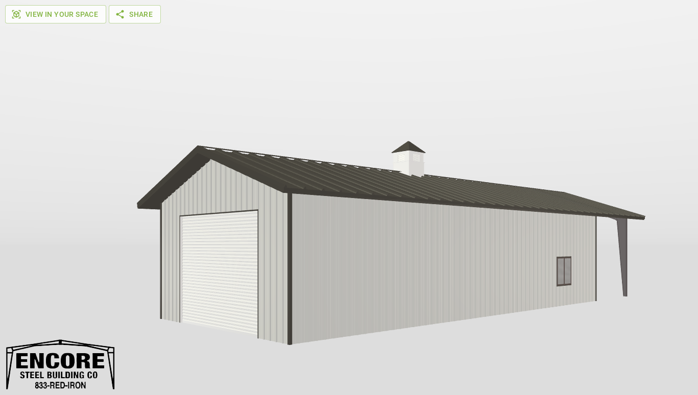 Perspective View Gable 26'X58'X13-tall