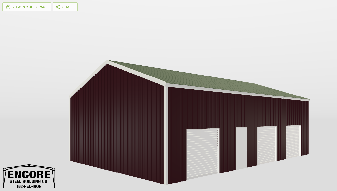 Perspective View Gable 30'X45'X12-tall
