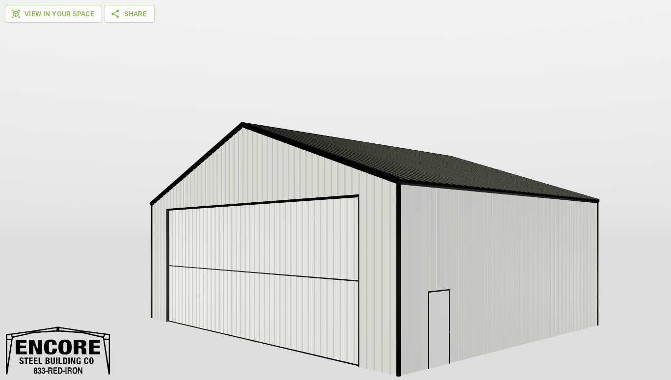 Perspective View Gable 50'X40'X16-tall