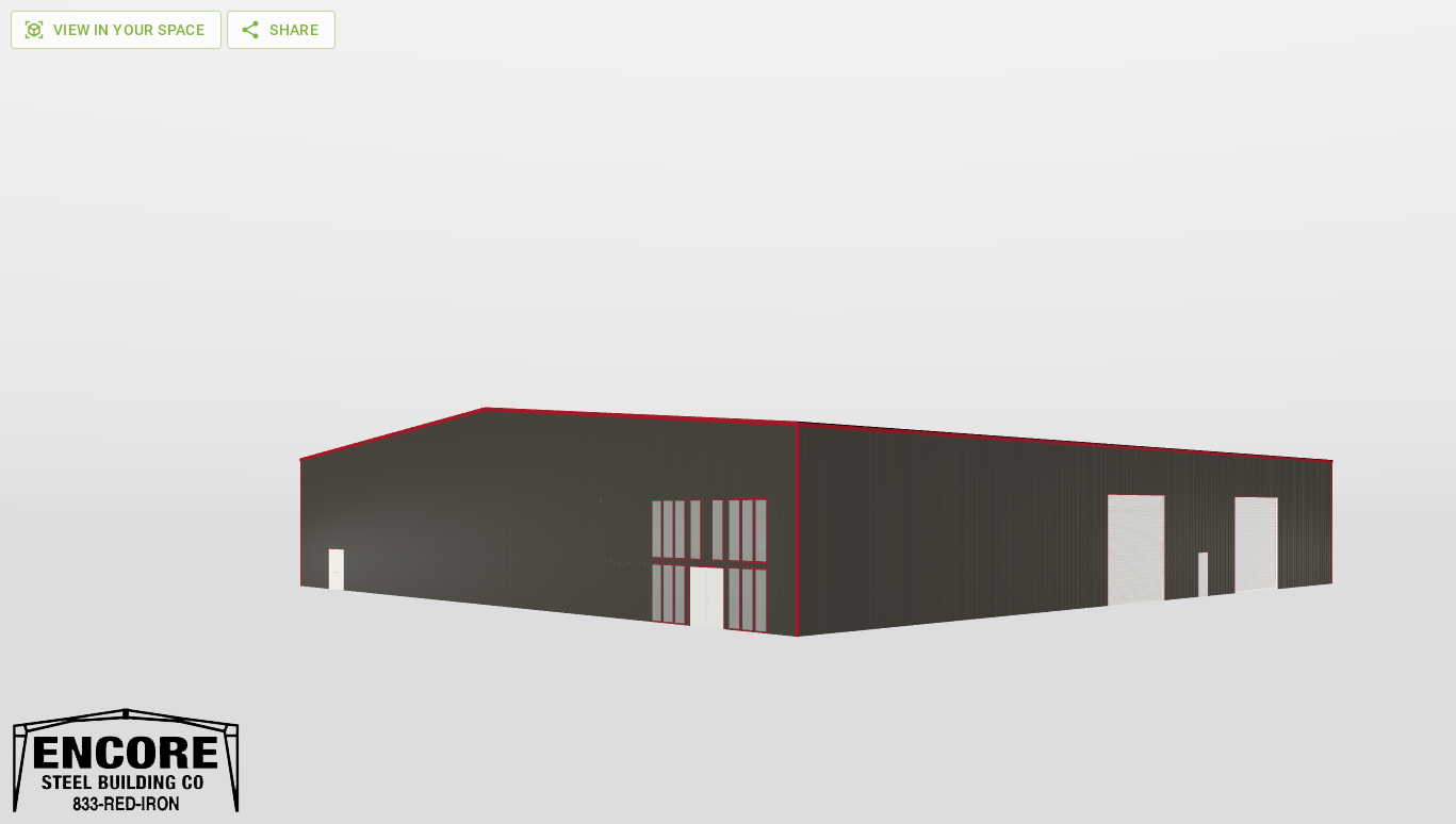 Perspective View Gable 130'X140'X22-tall