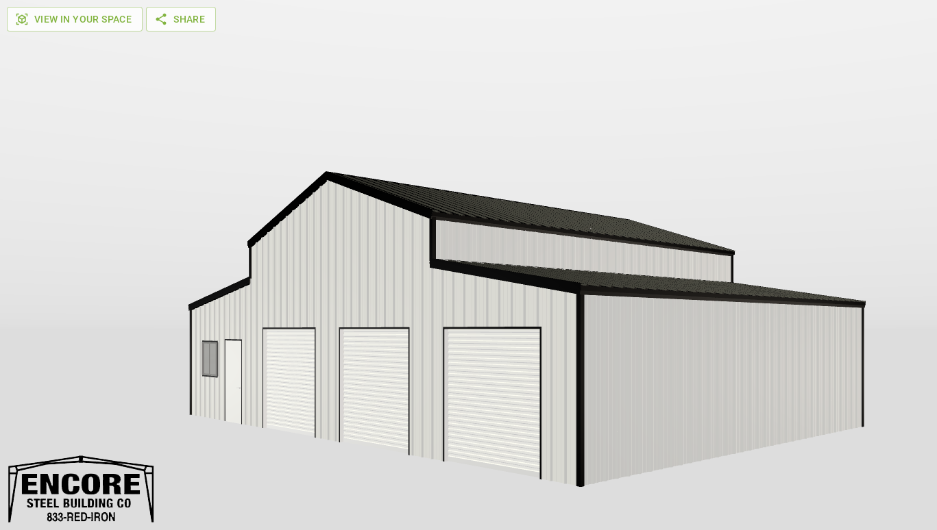 Perspective View Gable 24'X35'X14-tall