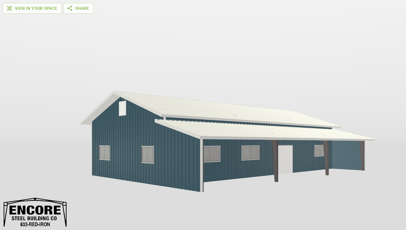 Perspective View Gable 30'X60'X12-tall