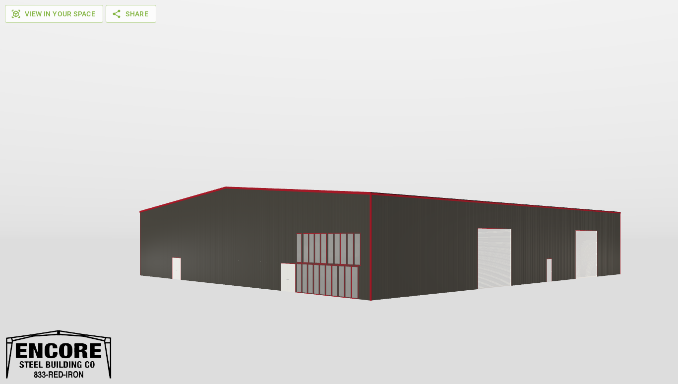 Perspective View Gable 120'X130'X22-tall