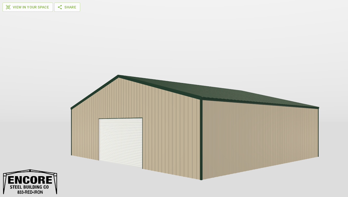 Perspective View Gable 50'X45'X12-tall