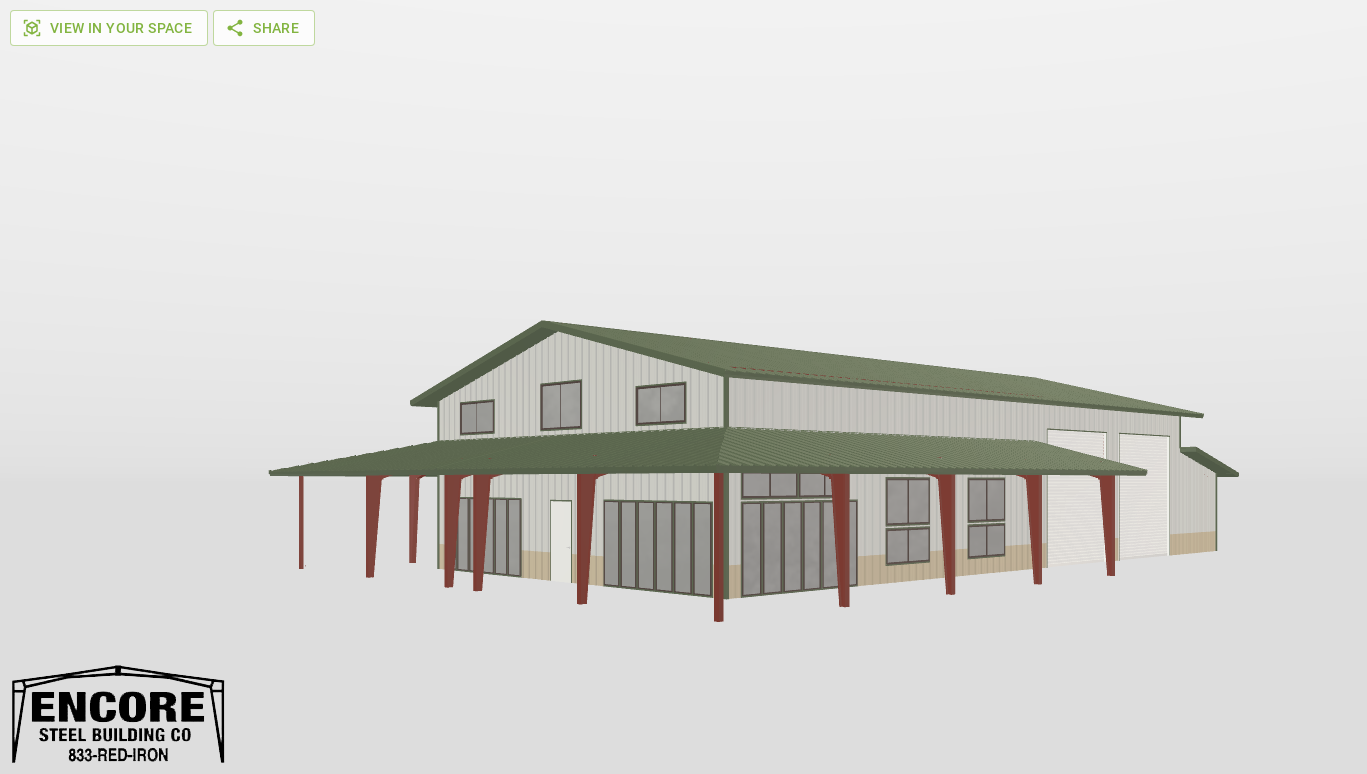 Perspective View Gable 42'X74'X16-tall