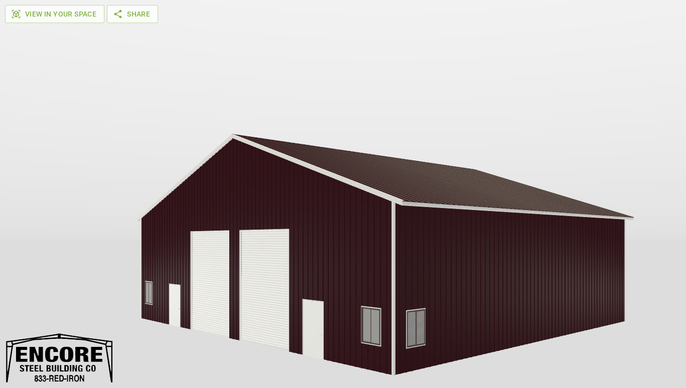 Perspective View Gable 66'X60'X18-tall