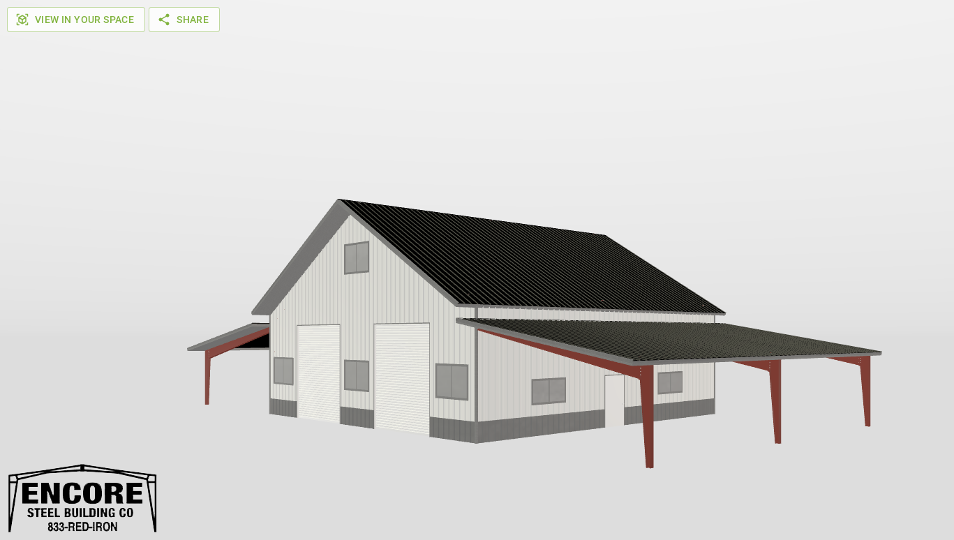 Perspective View Gable 50'X50'X15-tall