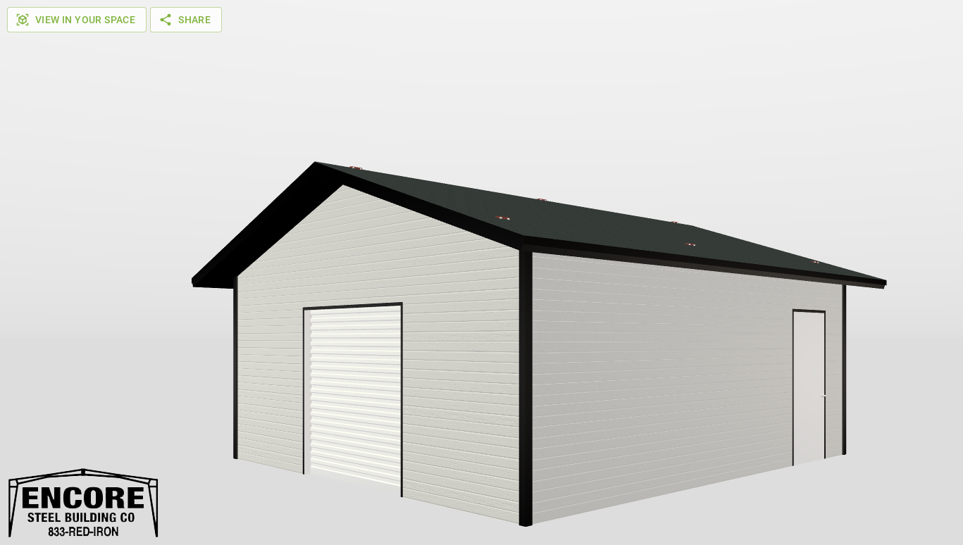 Perspective View Gable 20'X22'X8-tall