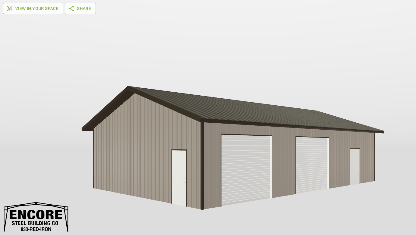 Perspective View Gable 30'X48'X10-tall