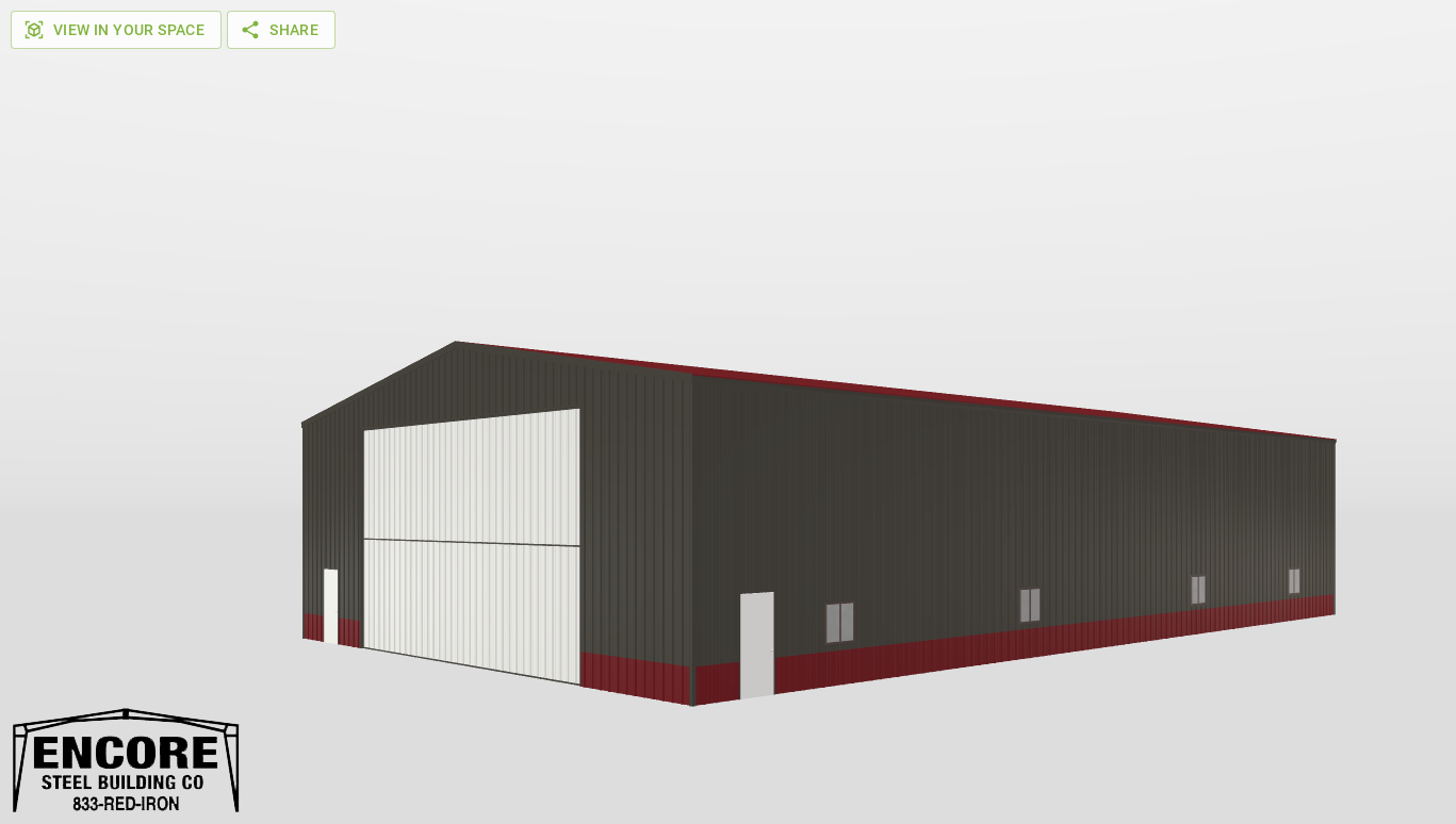 Perspective View Gable 60'X100'X20-tall